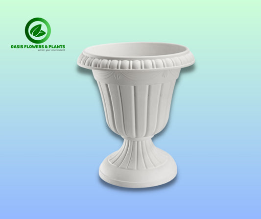 White Bowl With Stand Plastic Pot