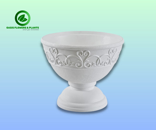 White Bowl Stand Plastic Pot